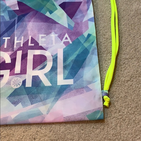 Athleta Girl drawstring neon polyester backpack - Picture 2 of 2